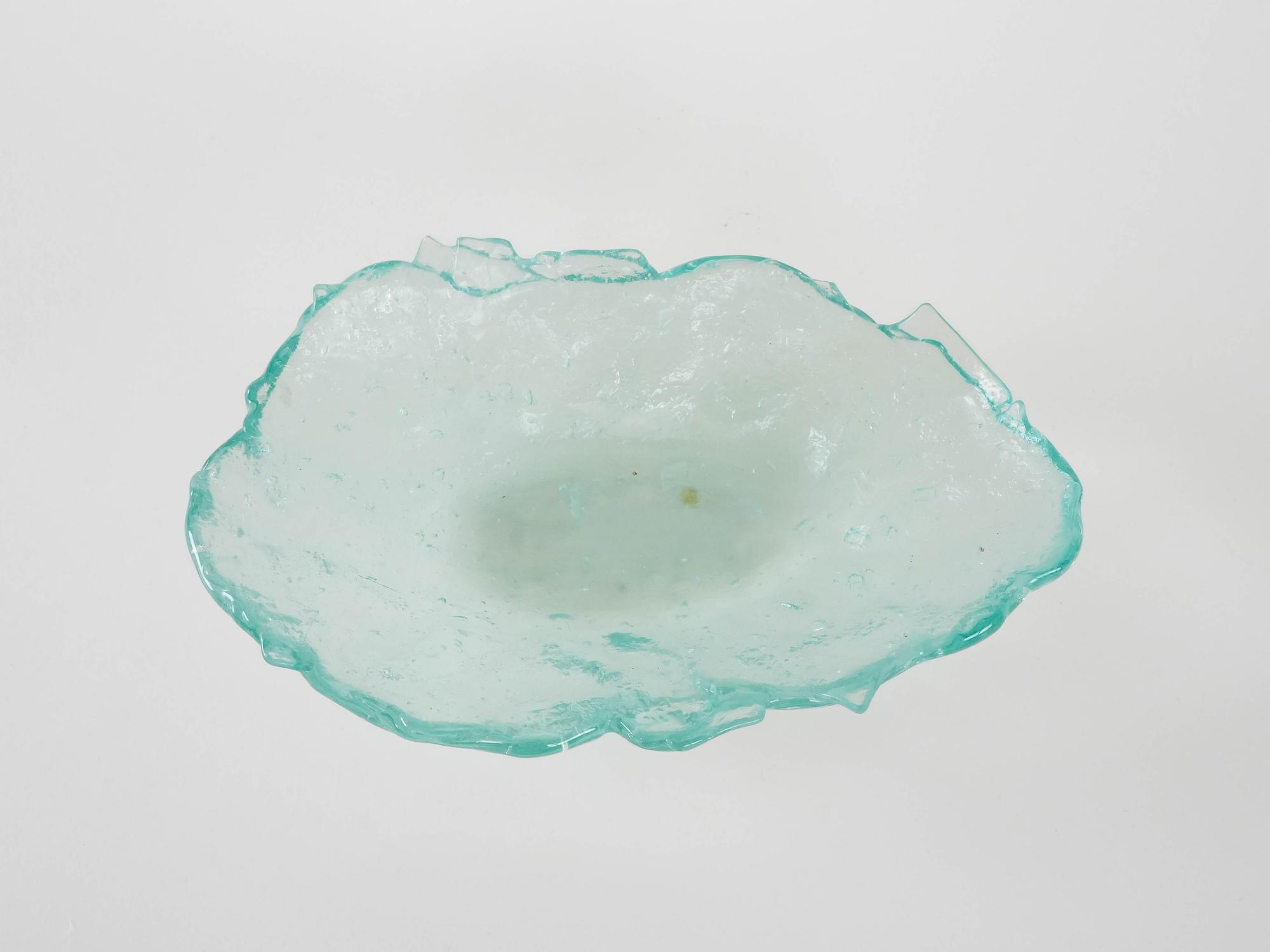 Glasschale Grün Transparent 1970er Jahre 5