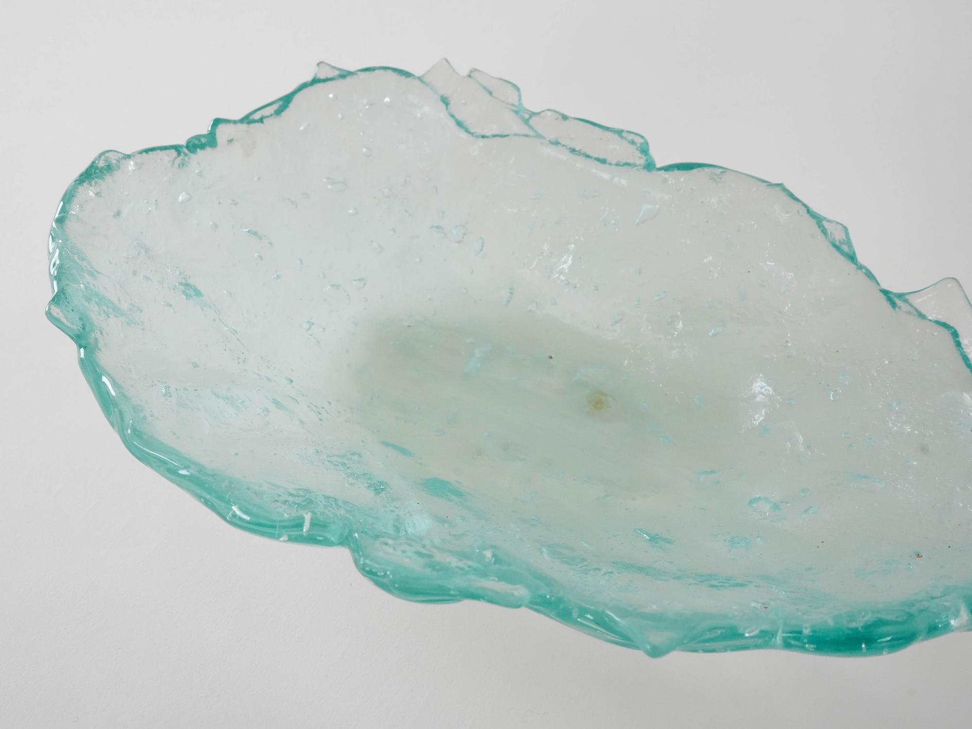 Glasschale Grün Transparent 1970er Jahre 6