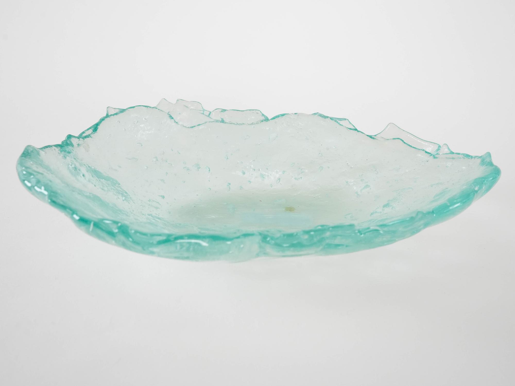 Glasschale Grün Transparent 1970er Jahre 9