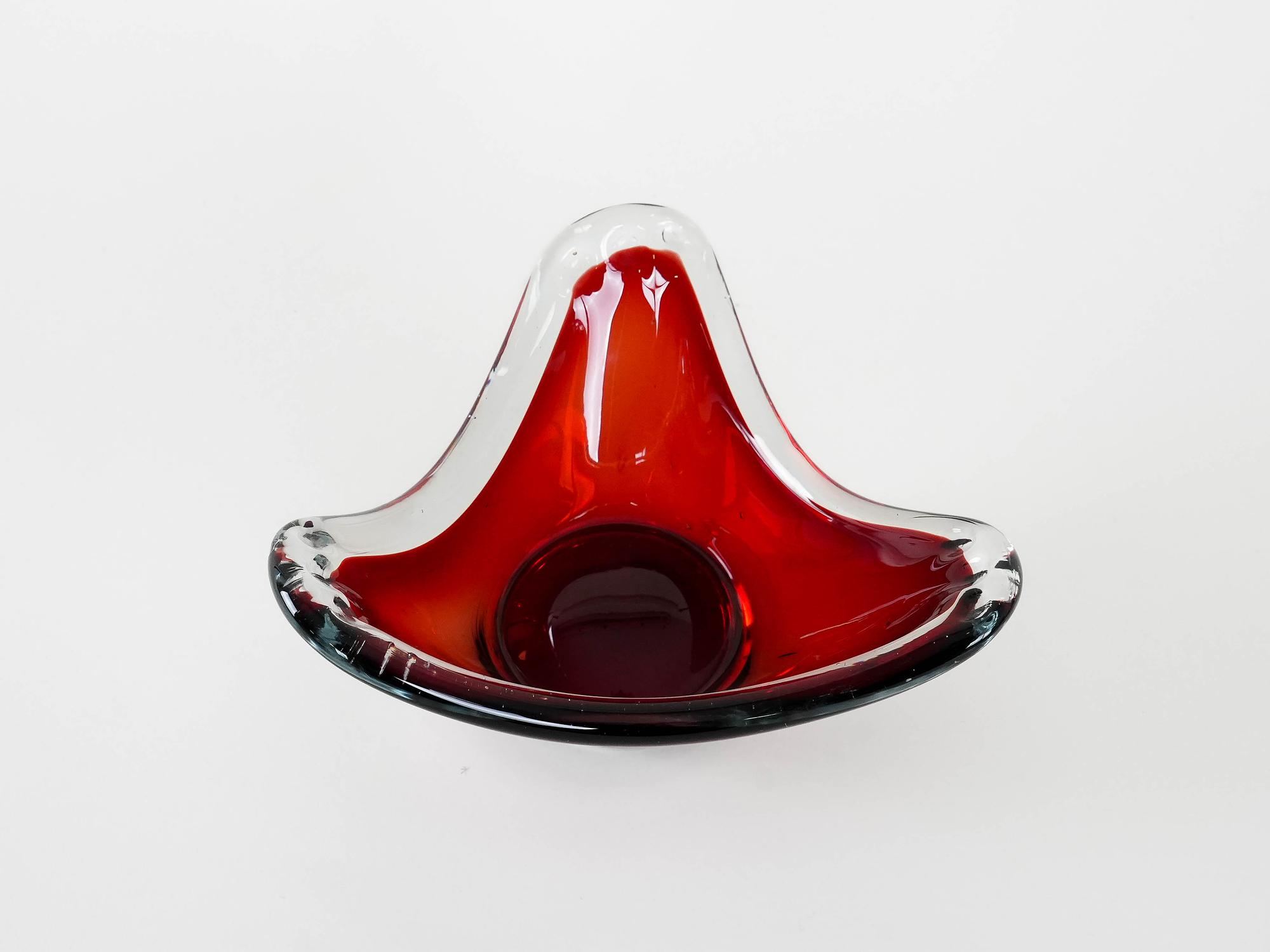 Ruby plate Murano glass 1960s 4