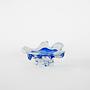 Flower plate Murano glass Blue Transparent 1960s 3