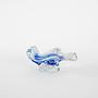 Flower plate Murano glass Blue Transparent 1960s 4