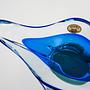 Böhmische Platte Blau Transparent 1970er Jahre 6