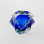 Bohemian bowl Blue Transparent 1970s 2