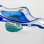 Bohemian Plate Blue Transparent 1970s 9