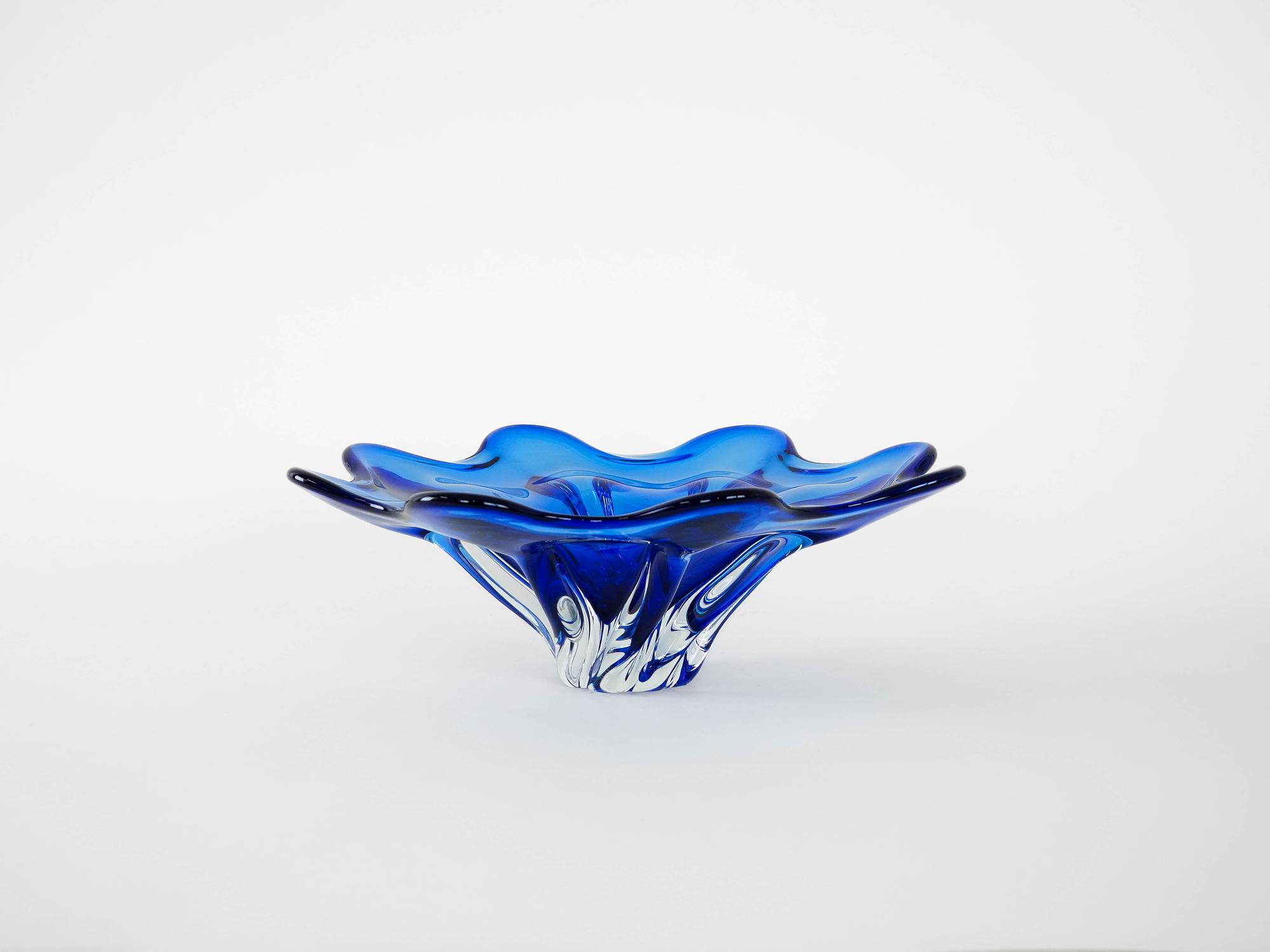 Cobalt-Flower bowl Blue 1970s 2