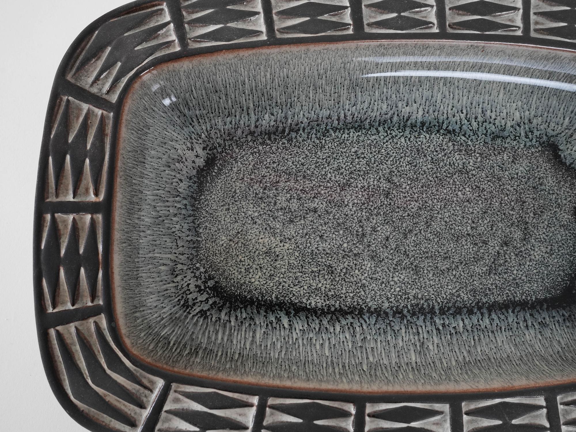 Ceramic plate Brown 1960s 6