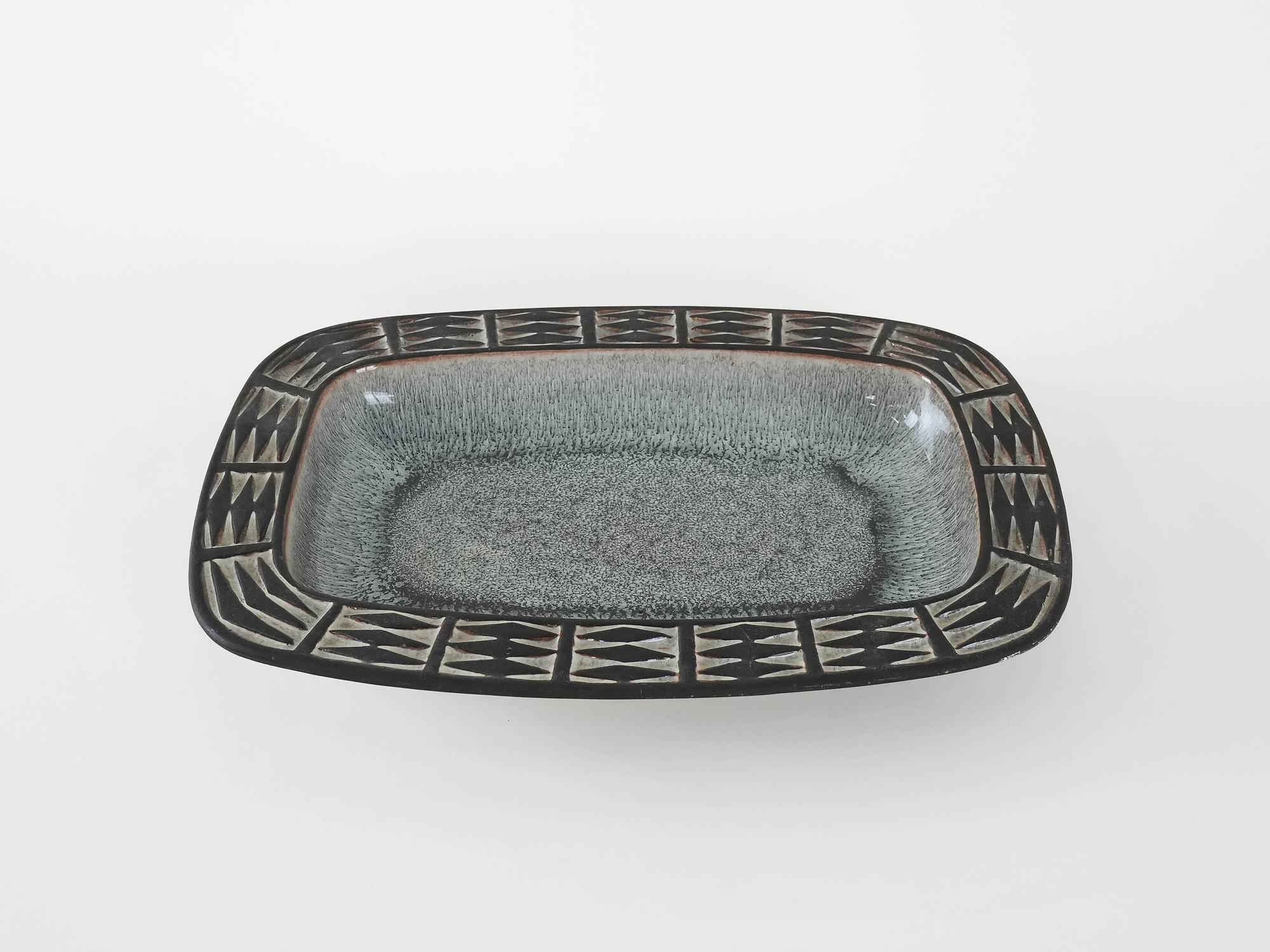 Ceramic plate Brown 1960s 4