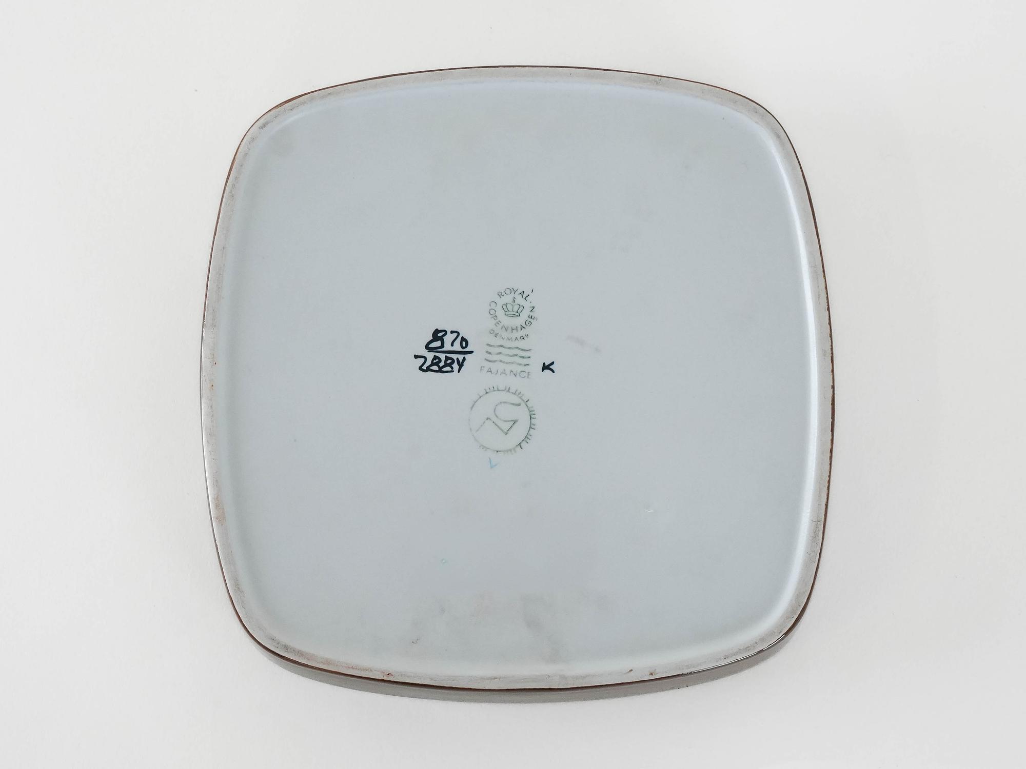 Read Ceramic bowl Brown Blue 1970s 5
