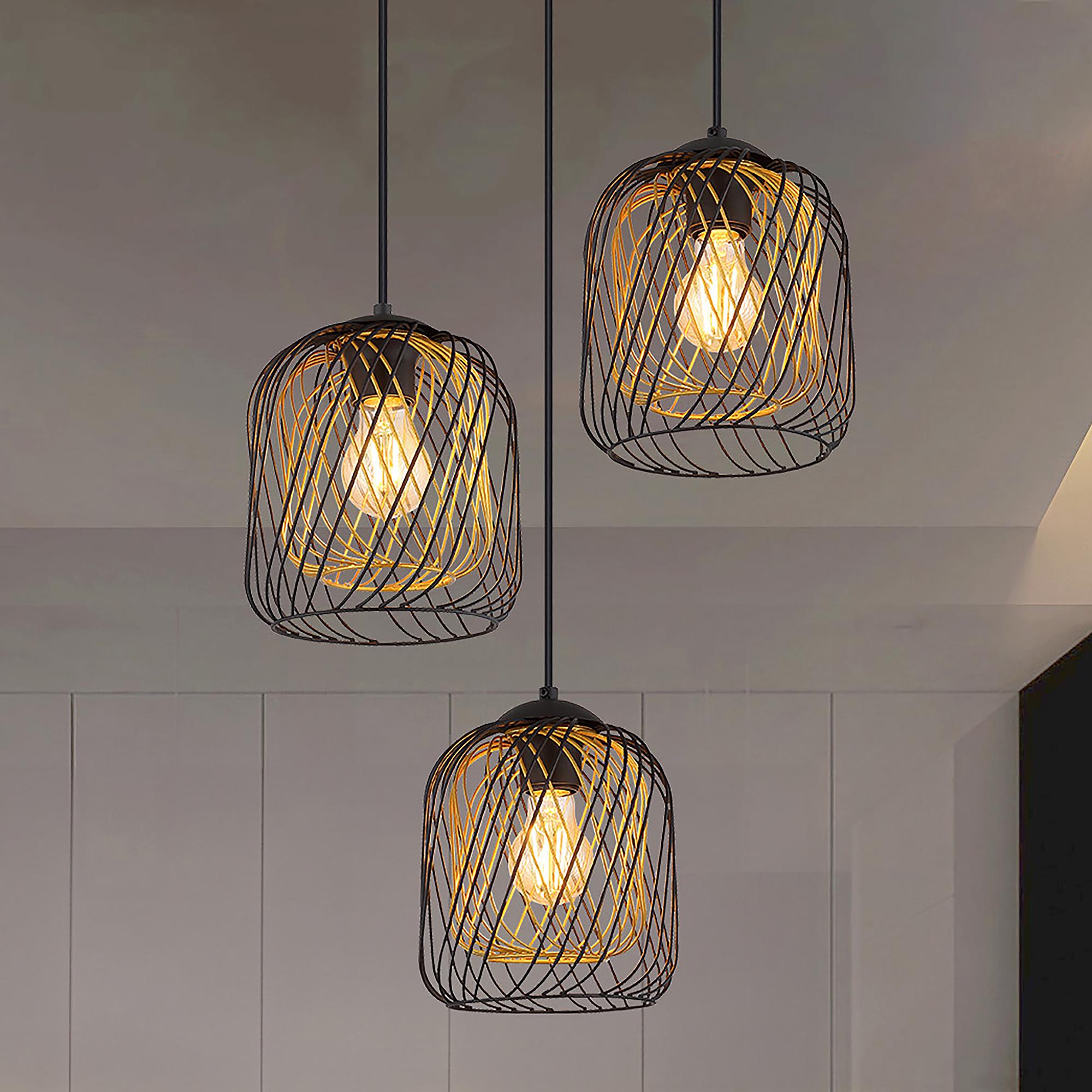 3-Light Dichti Type B Pendant Light Iron Black 0
