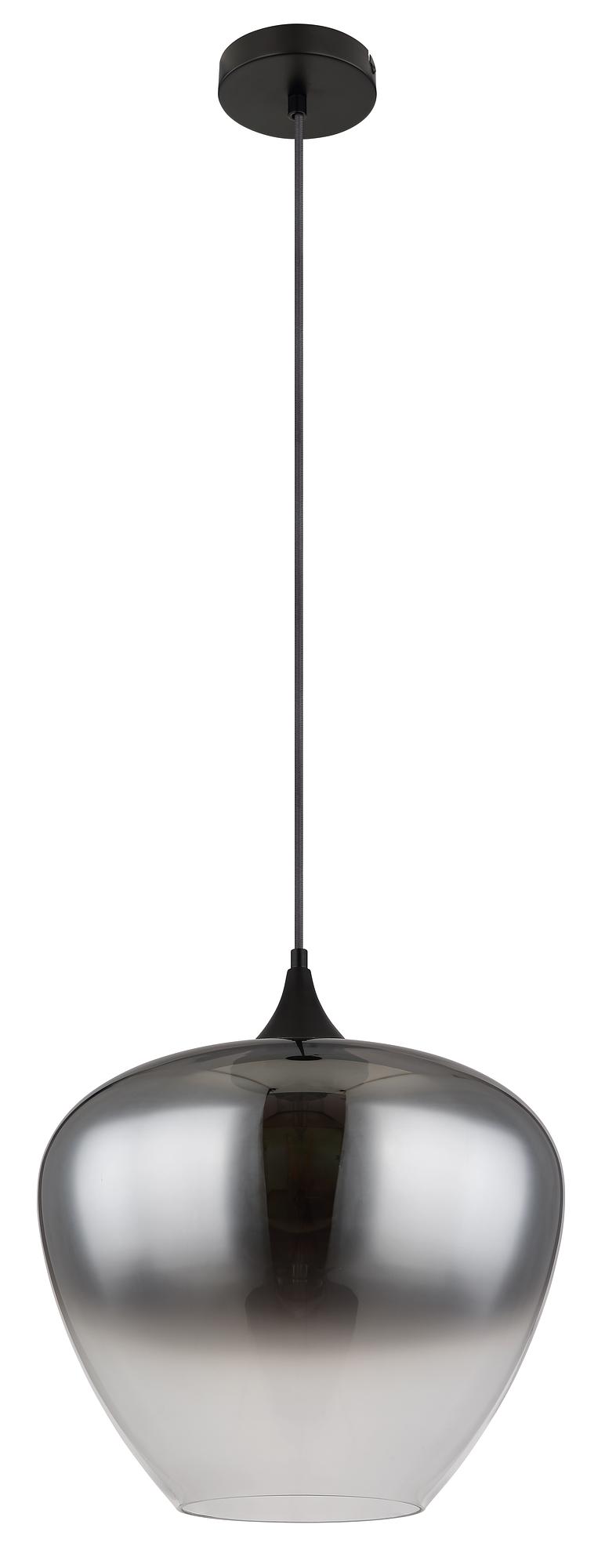 1-Light Maxy Type Pendant Light Smoked Glass Iron 3