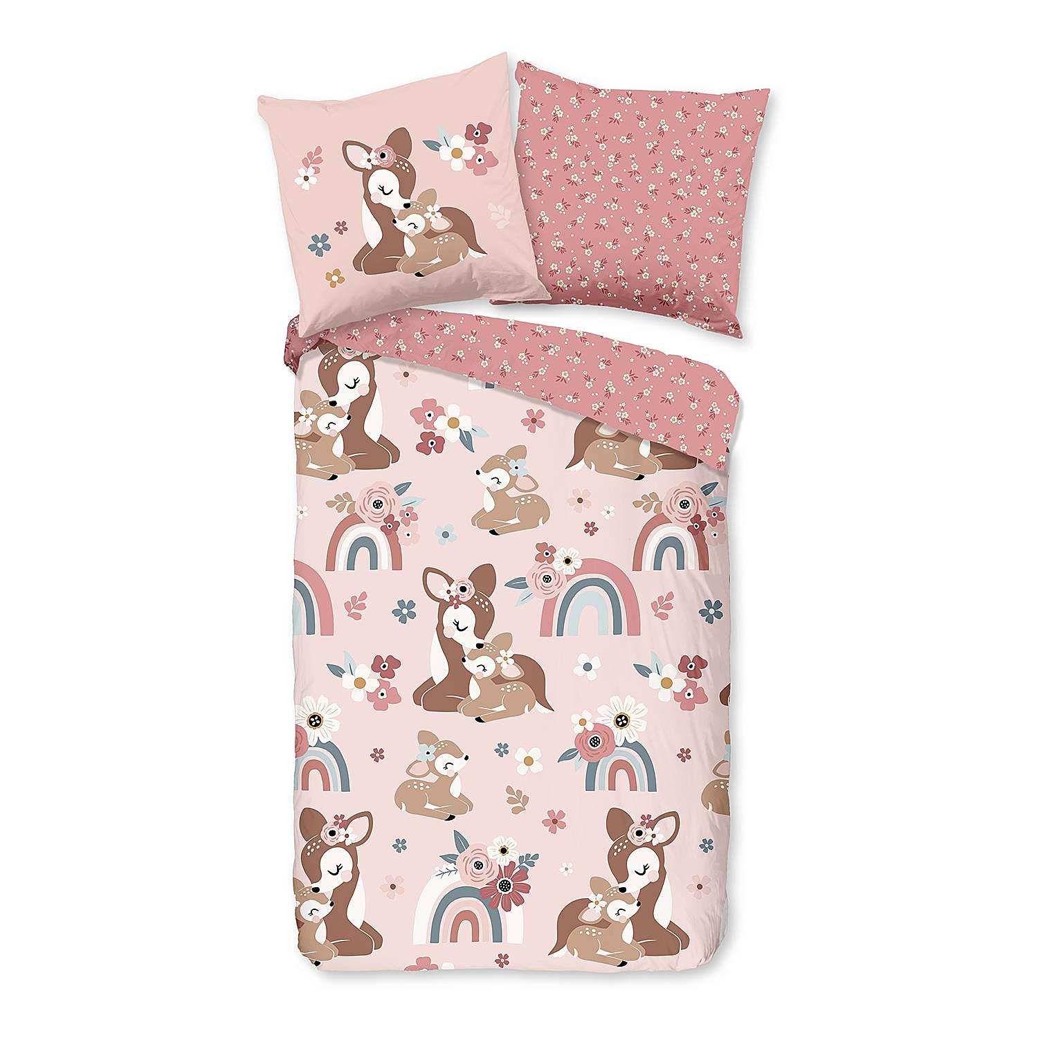 Fawn Crib Bedding Pillow Cotton Pink 1