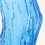 Log vase glass blue 3