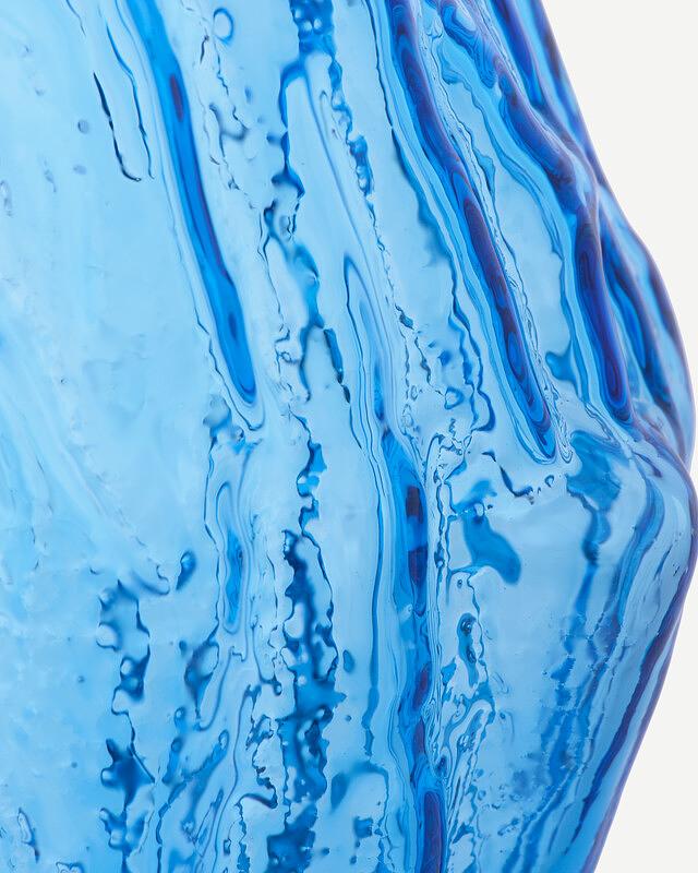 Log vase glass blue 4