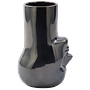 Long Neck Upside Down Vase Ceramic Black 0