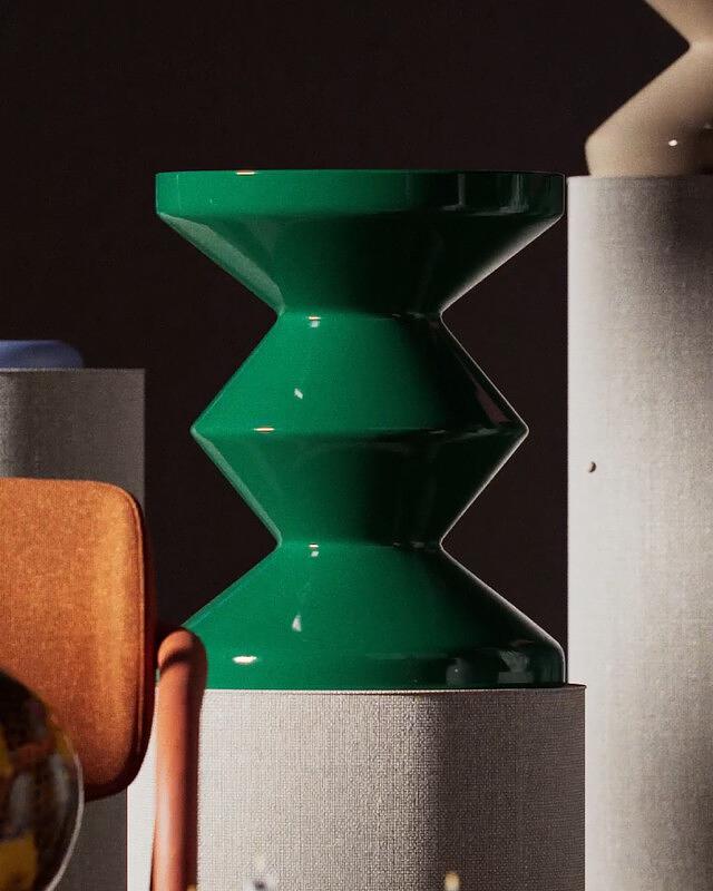 Zig Zag stool Green 1