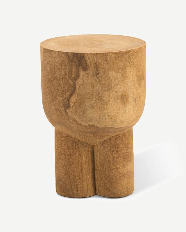 Pile Kruk Stool Wood Cognac 1