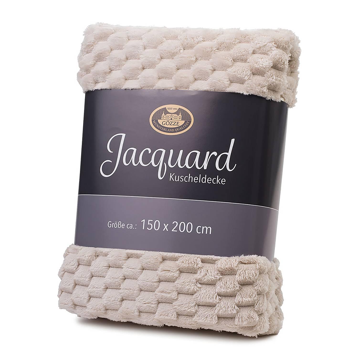 Blanket Jacquard Bubbles Polyester Cream 150 x 200 cm 1