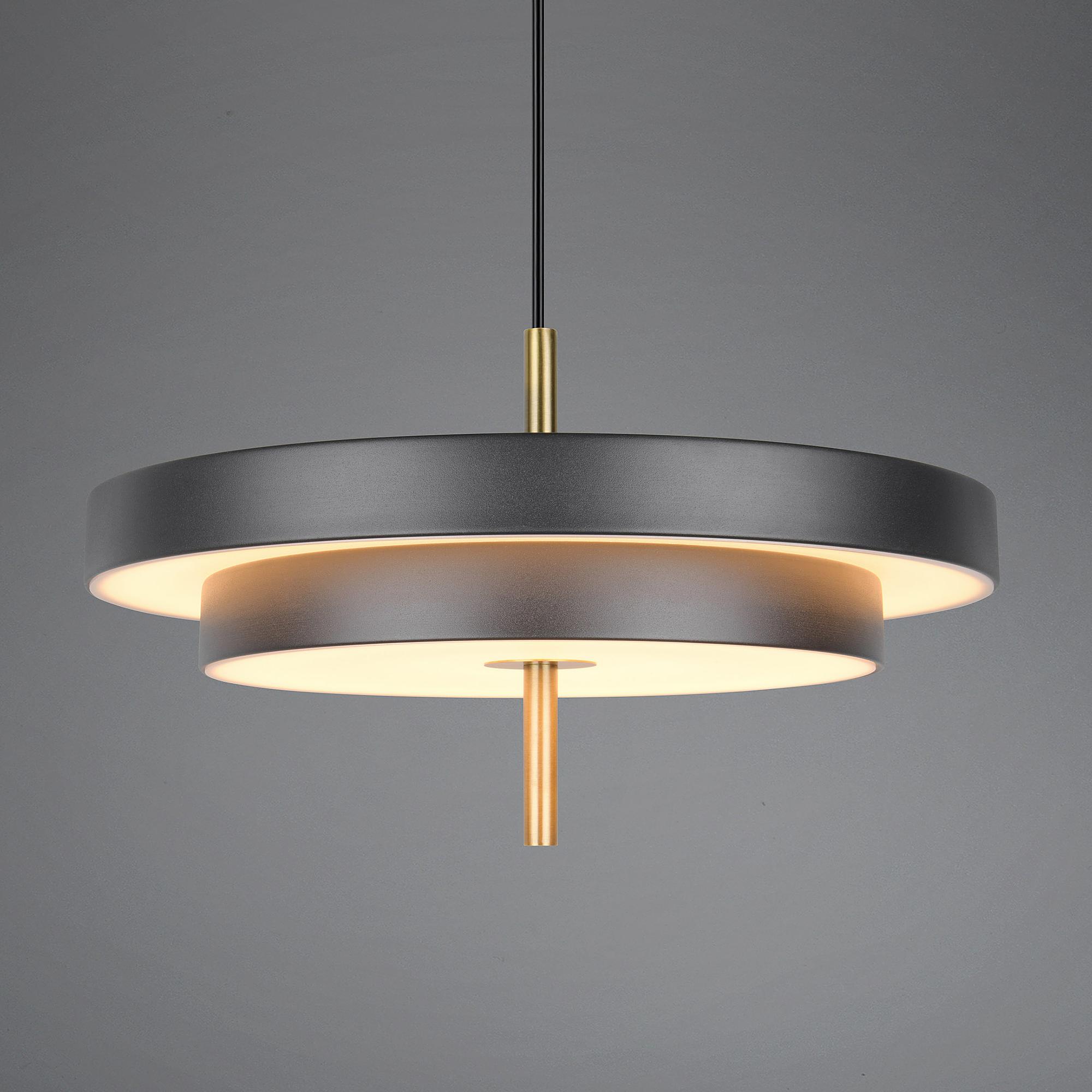 Keaton Pendelleuchte LED 1-flammig Eisen Schwarz  0