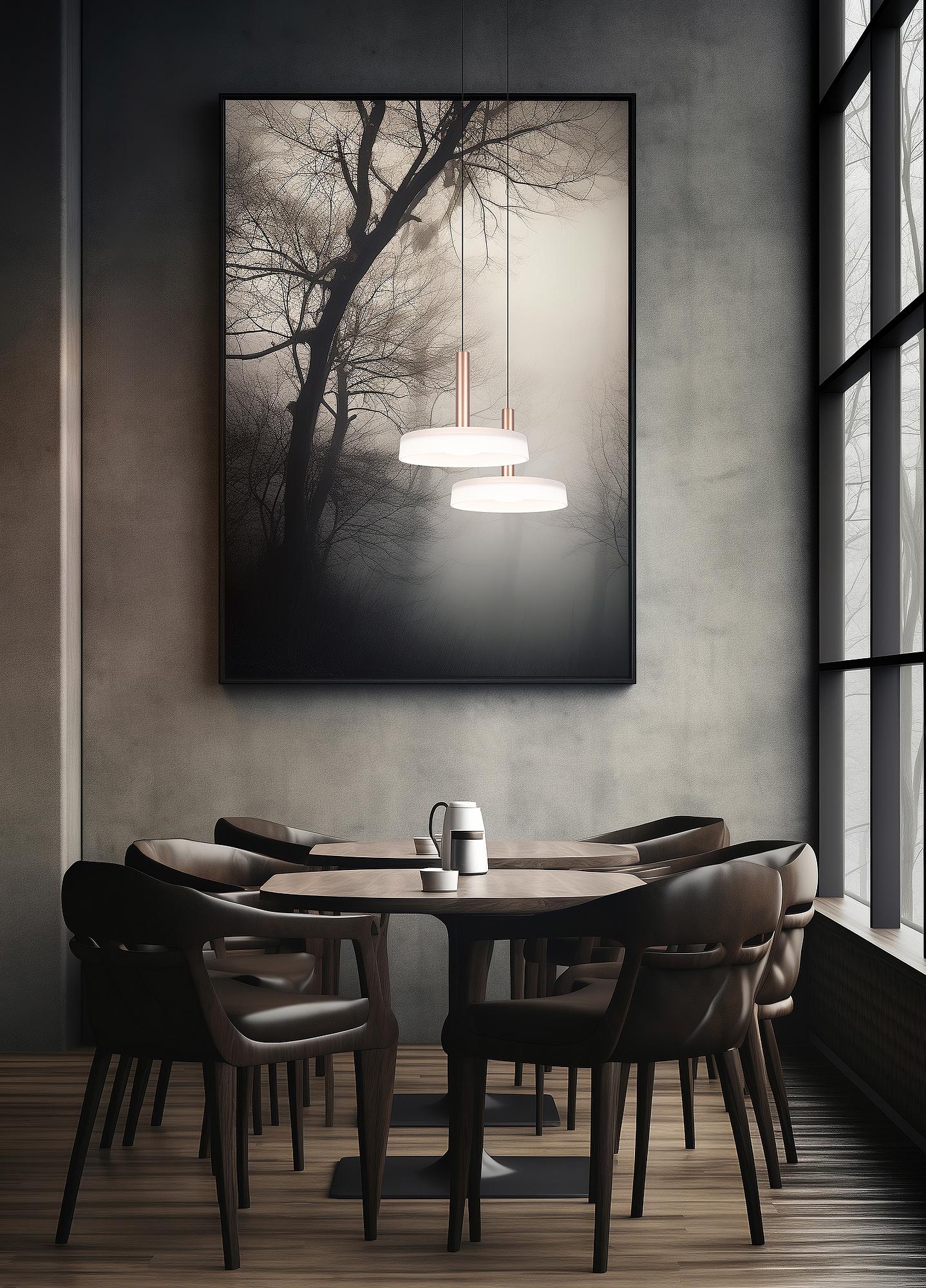 1-Light Celeste Type B LED Pendant Light Opal Glass Iron 3