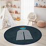 Geometrisches Muster Kinderspielteppich Mehrfarbig Ø120cm 3