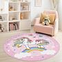 Unicorn children's rug Multicolored Ø120cm 1