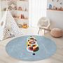 Abstract Circle Design Children's Rug Multicoloured Ø120cm 3