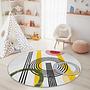 Abstraktes Kreissdesign Kinderteppich Mehrfarbig Ø180cm 0