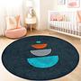 Geometric patterns children's rug Multicolored Ø180cm 0