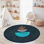 Geometric pattern children's rug multicolor Ø150cm 2