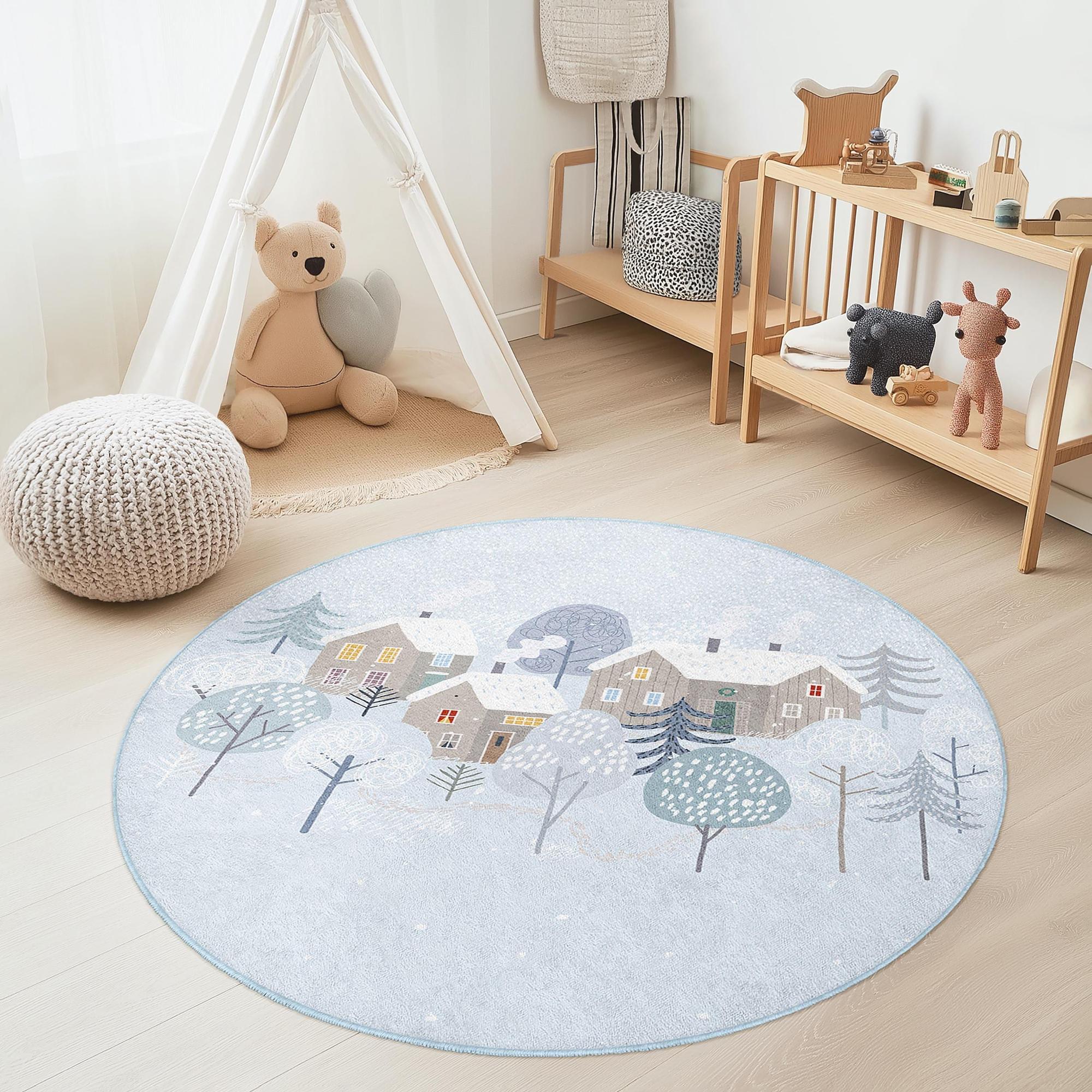 Winter Wonderland Kinderteppich Mehrfarbig Ø150cm 3