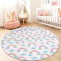 Rainbow clouds Children's rug Multicolored Ø150cm 1
