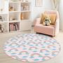 Rainbow clouds Children's rug Multicolored Ø150cm 2