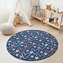 Heart and star pattern children's rug Multicoloured Ø120cm 3