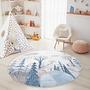 Winter Wonderland Children's Rug Multicolored Ø180cm 0