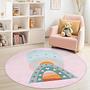 Rainbow-Heart-Circle Children's Rug Multicolor Ø150cm 0
