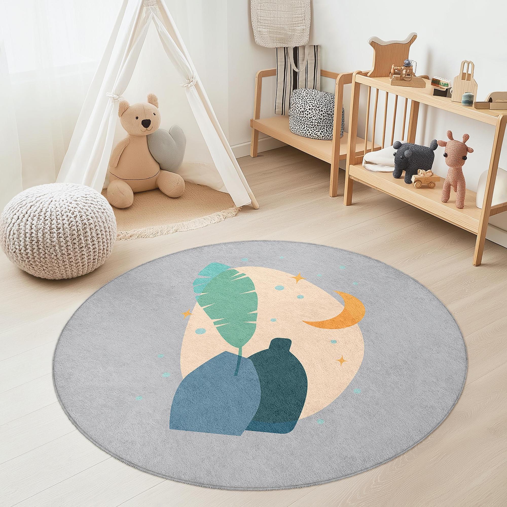 Art rug Multicolored Ø180cm 0