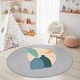 Art rug Multicolored Ø180cm 3