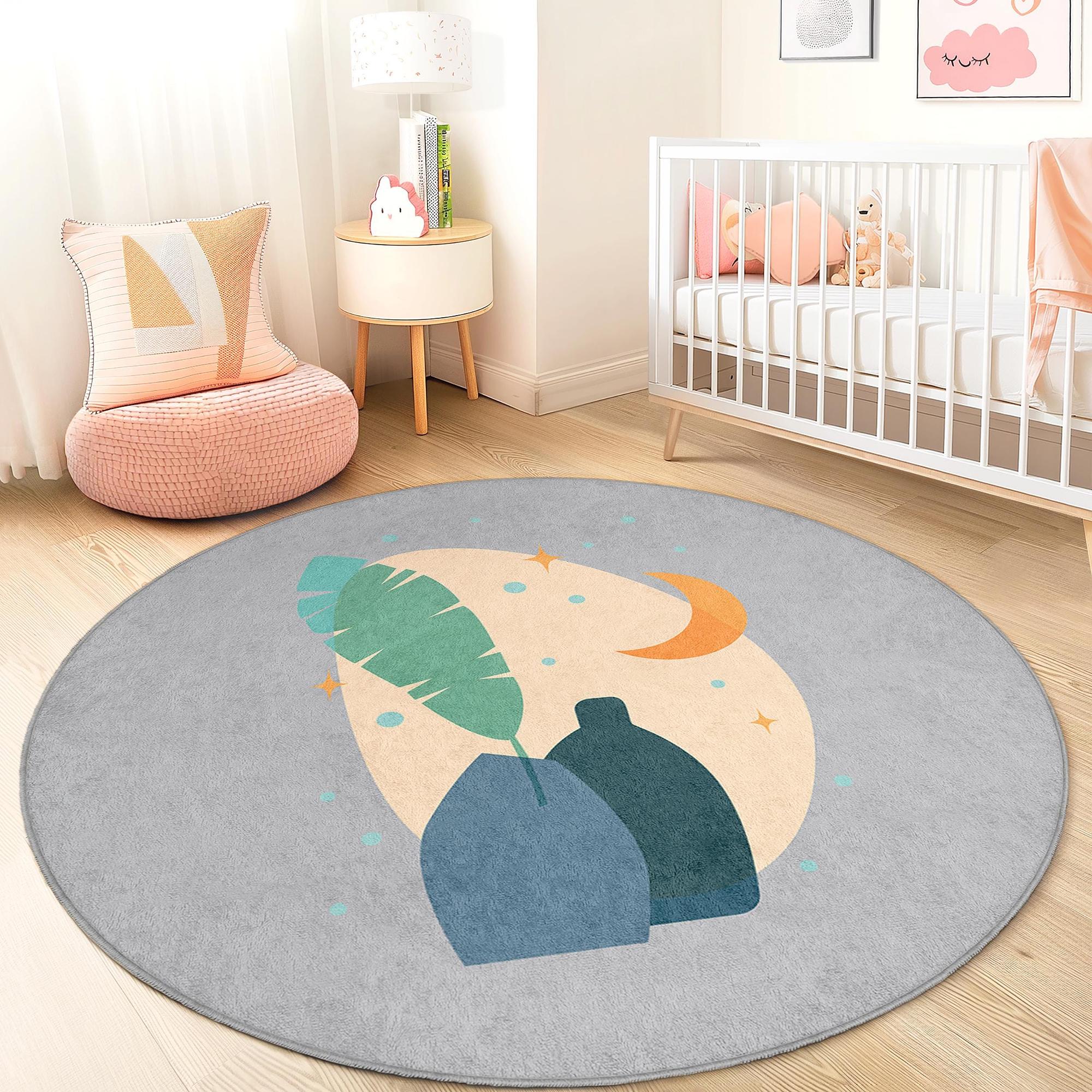 Art rug Multicolored Ø180cm 1