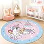 Unicorn children's rug Multicoloured Ø150cm 1