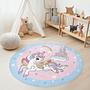 Unicorn children's rug Multicoloured Ø150cm 3