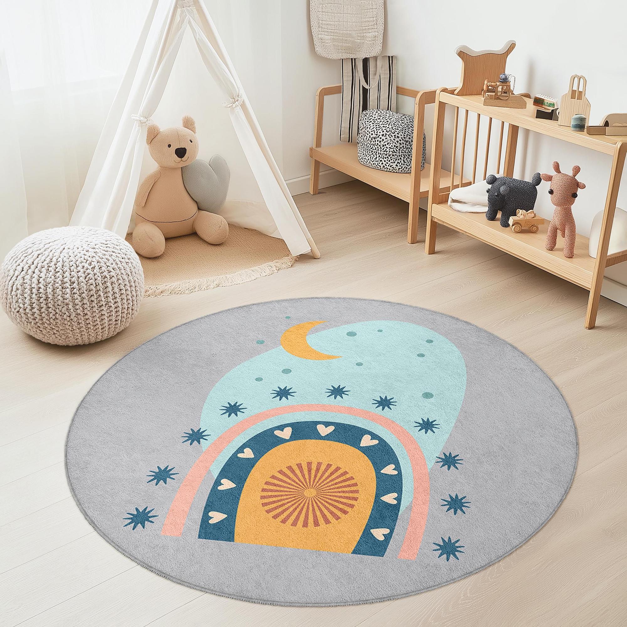 Rainbow Children's Rug Multicoloured Ø180cm 3
