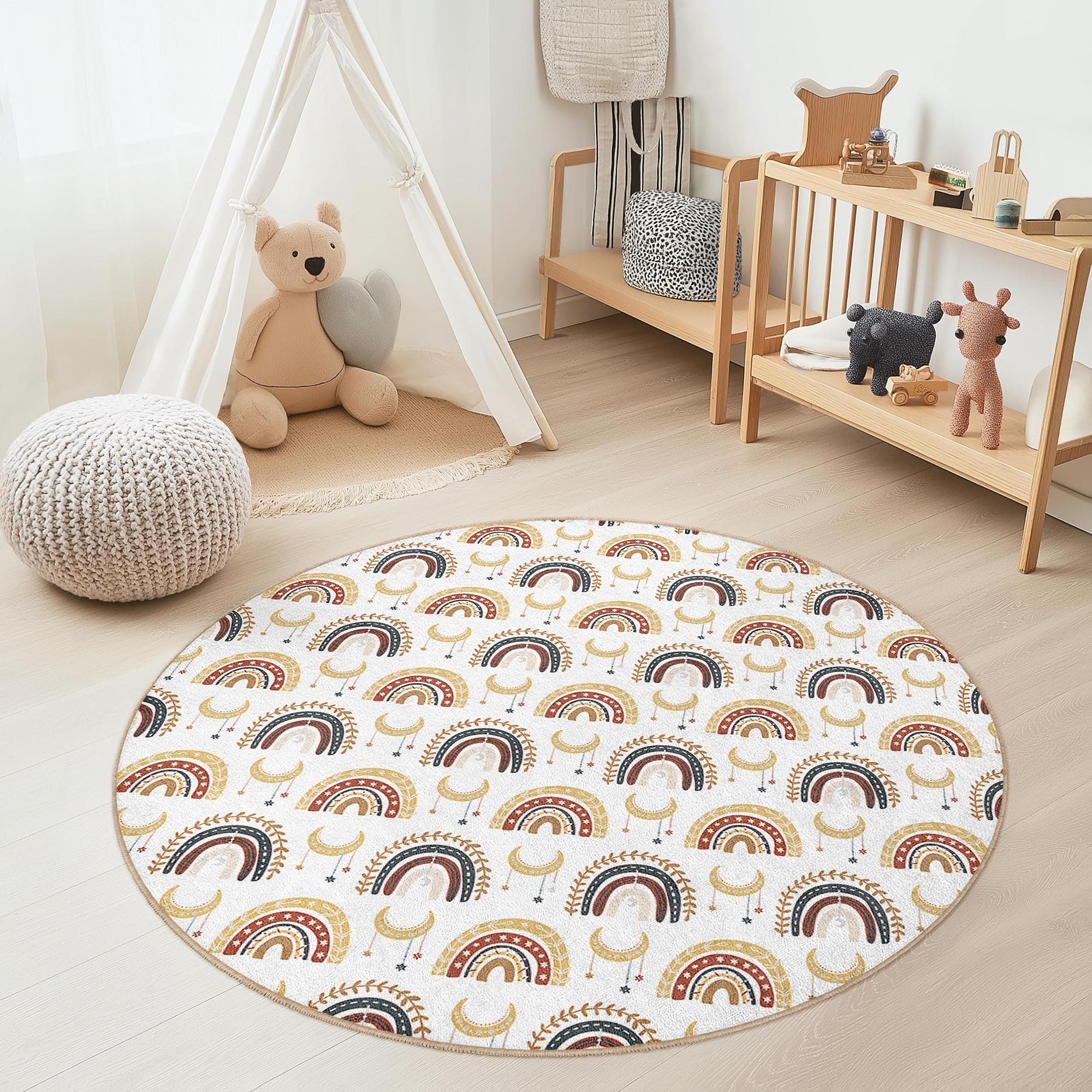 Rainbow Children's Rug Multicolor Ø120cm 3