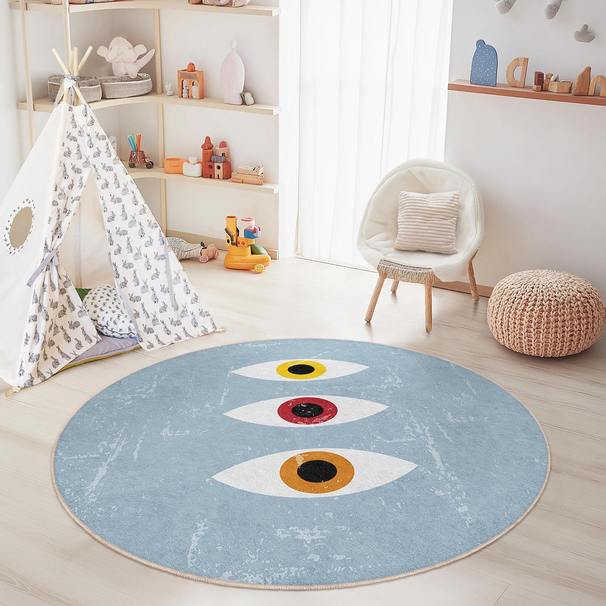Children's rug Multicolored Ø120cm 0
