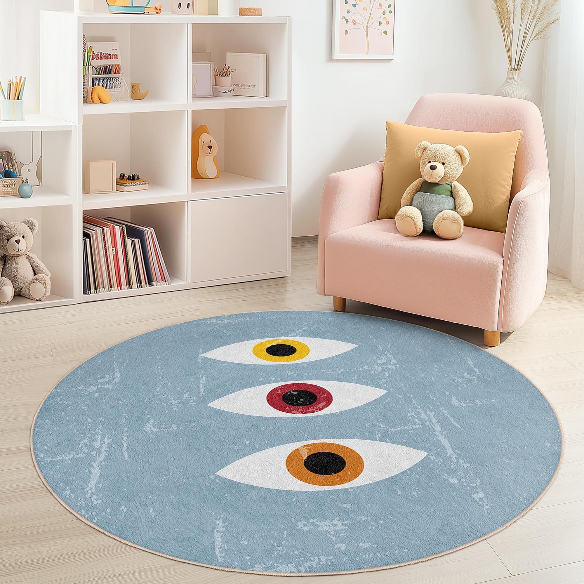 Children's rug Multicolored Ø120cm 2