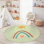 Sonnenstrahl Regenbogen Kinderteppich Mehrfarbig Ø180cm 3