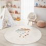 Cloud and Heart Pattern Children's Rug Multicolored ⌀150cm 3