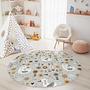 Flowers and birds Children's rug Multicoloured ⌀120cm 2