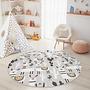 Llama and Cactus Children's Rug Multicoloured ⌀120cm 0