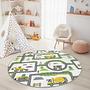 Tappeto per bambini con camion e mappa stradale multicolore ⌀180cm 2